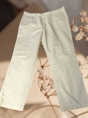 Men's St. John's Bay Cream Straight-Leg Cotton Pants